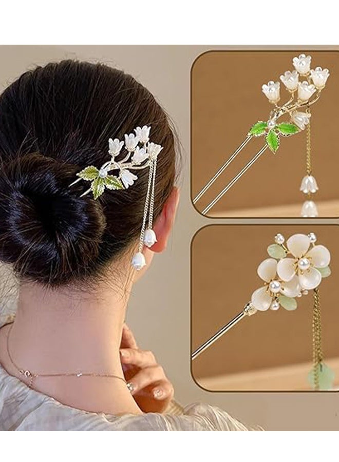 Happy D 3-piece tassel hair clip set, women's lantern hair accessories, cattail orchid - Image 4